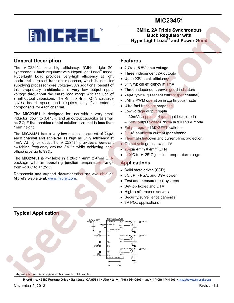 MIC23451 Datasheet