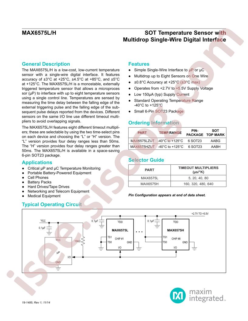 MAX6575L,H