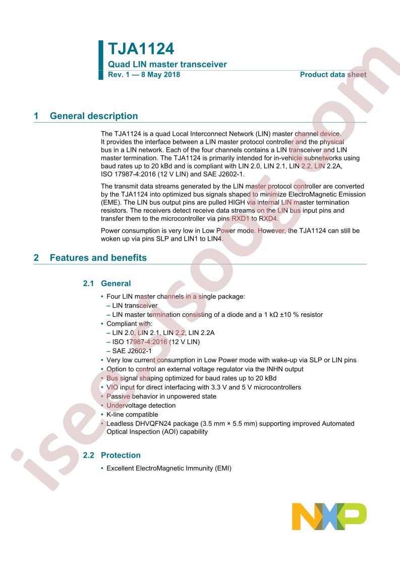 TJA1124 Datasheet