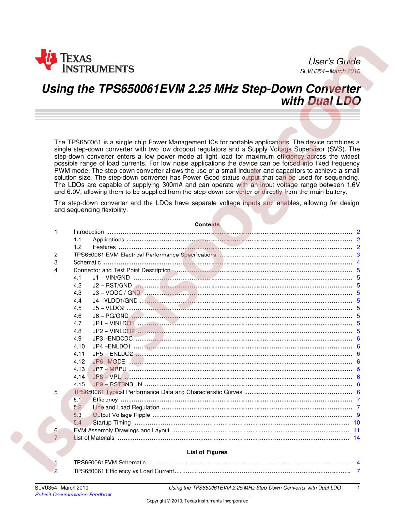 TPS650061EVM User Guide