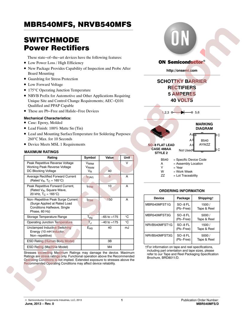 MBR540MFS, NRVB540MFS