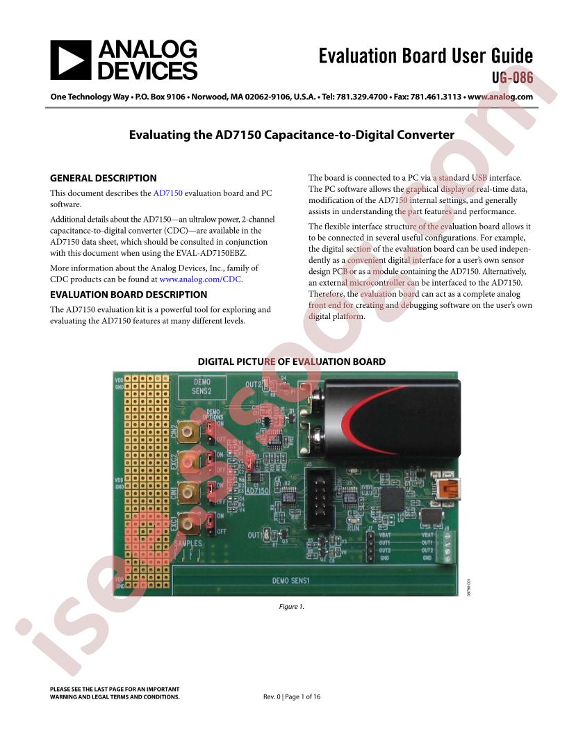 AD7150 Eval Brd Guide