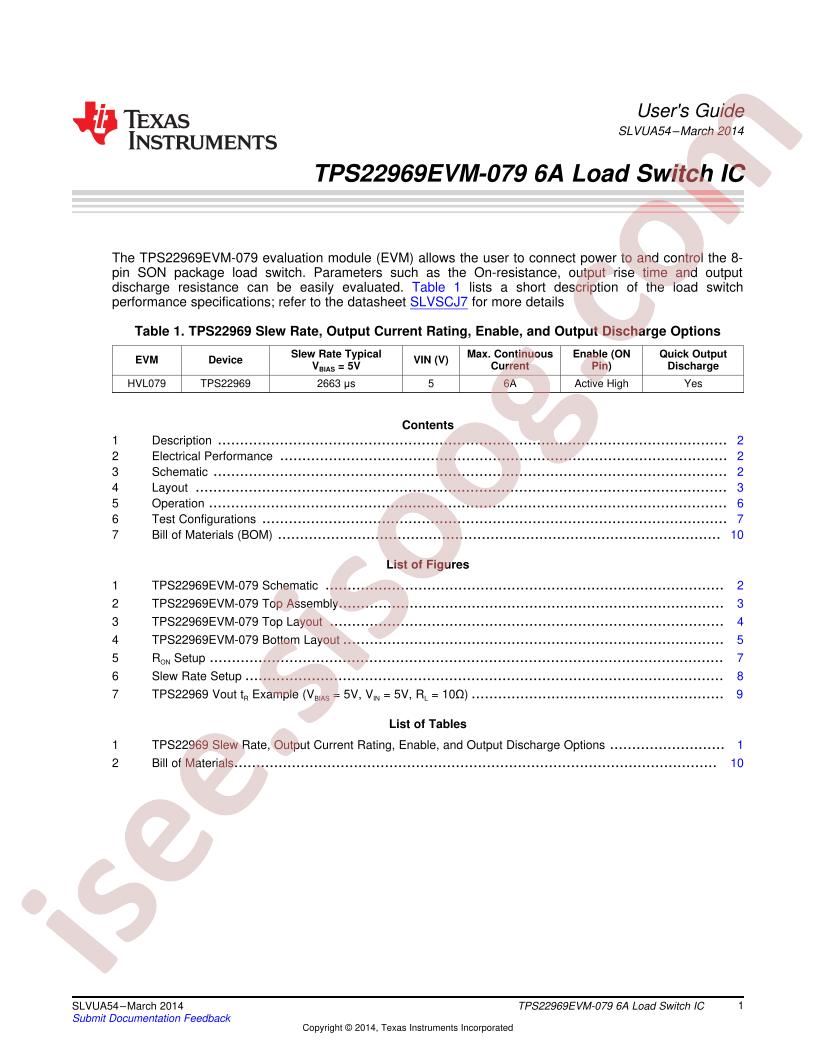 TPS22969EVM-079 User Guide