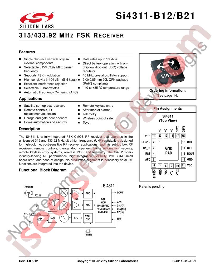 Si4311 Datasheet