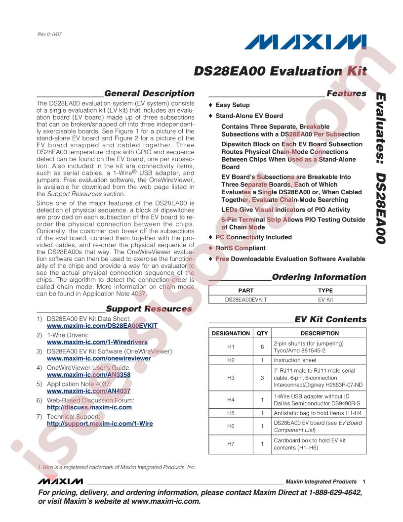 DS28EA00 Evaluation Kit