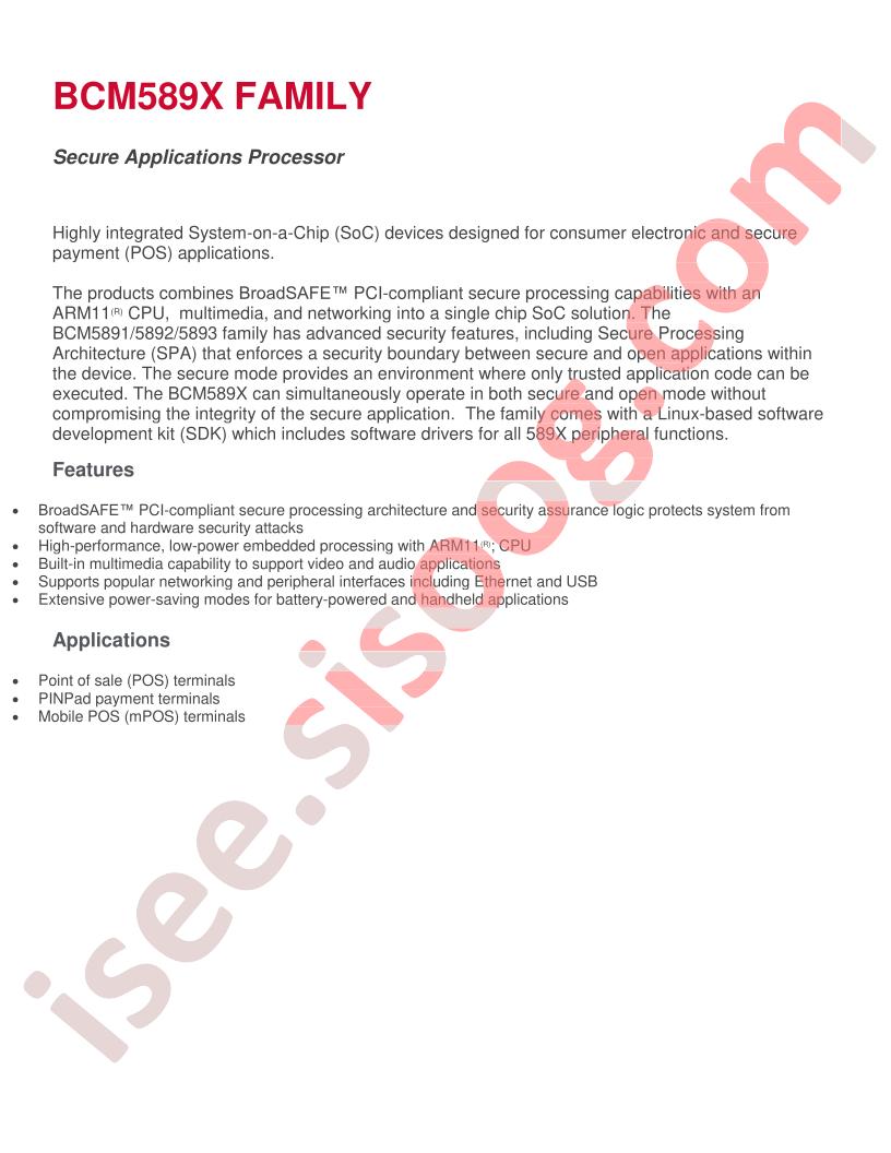 BCM589x Datasheet
