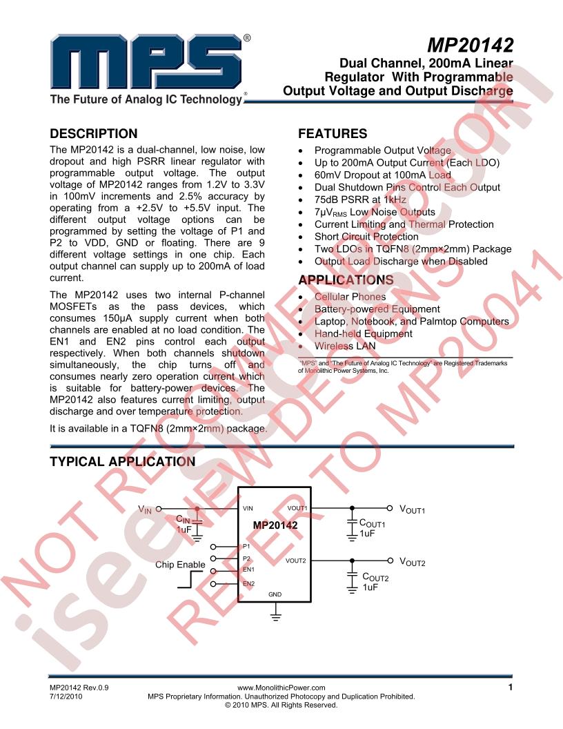 MP20142 Datasheet