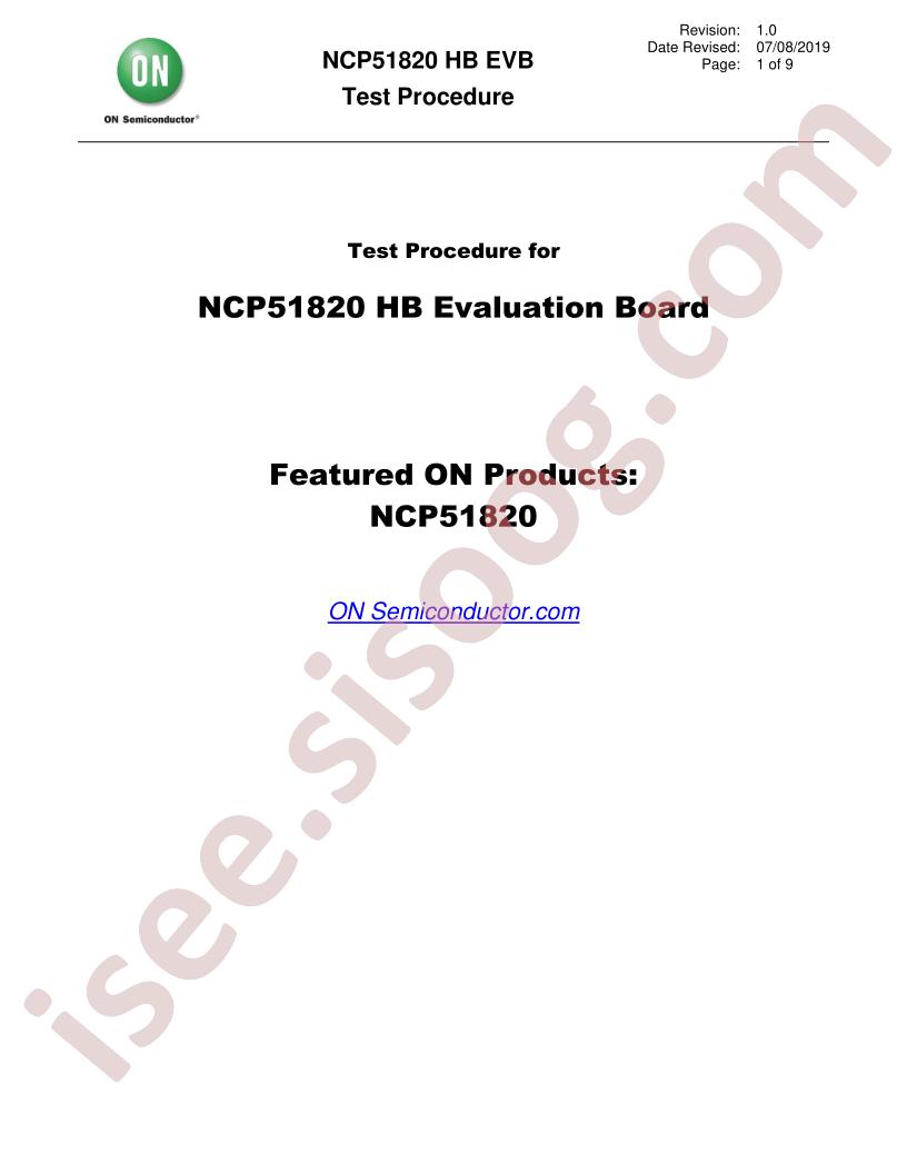 NCP51820 HB EVB Test Procedure