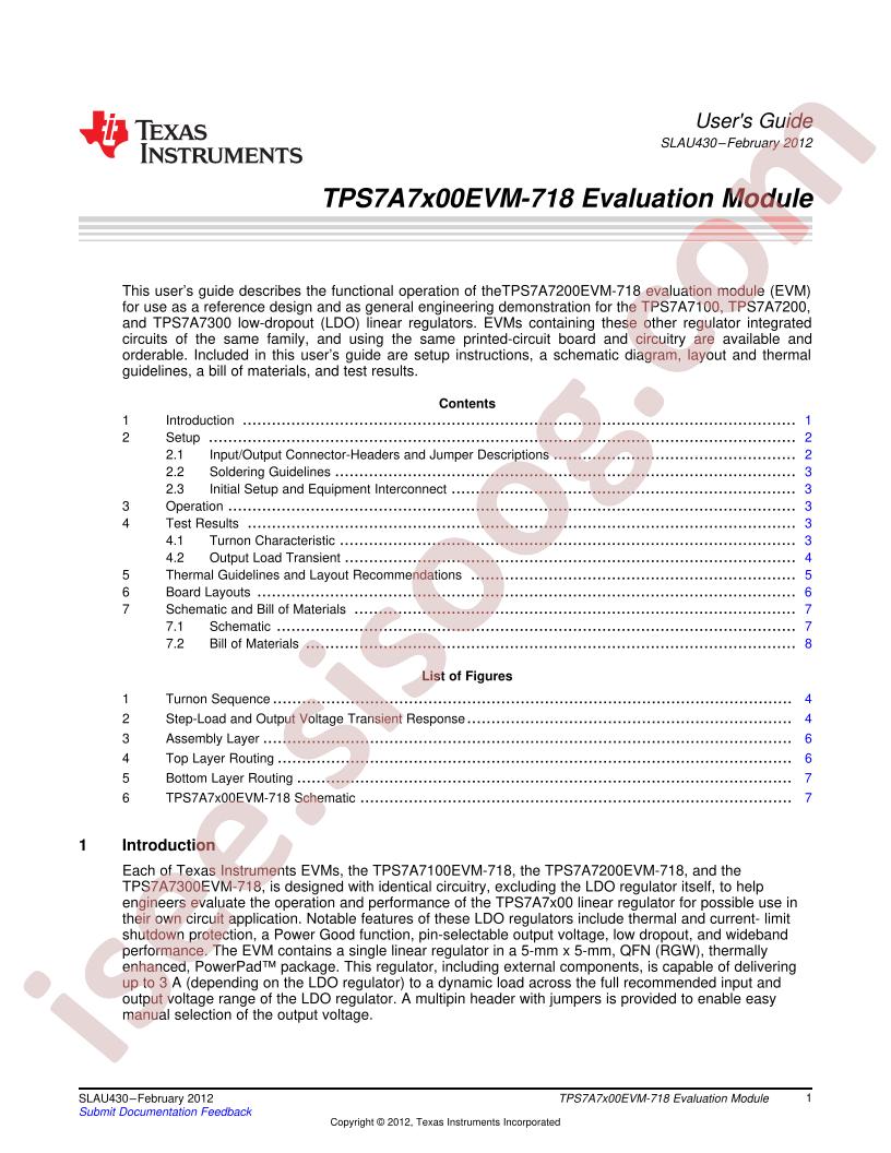 TPS7A7100EVM-718 User Guide