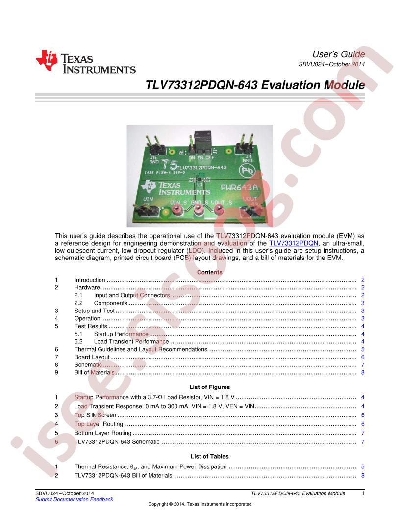 TLV73312PEVM-643 User Guide