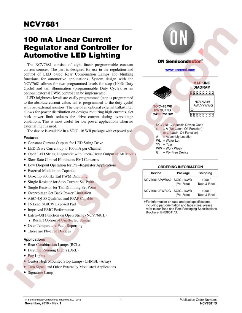 NCV7681 Datasheet