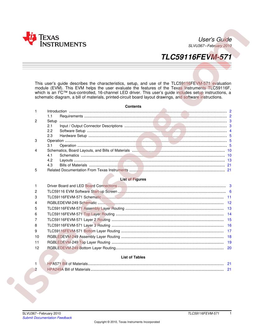 TLC59116FEVM-571 User Guide