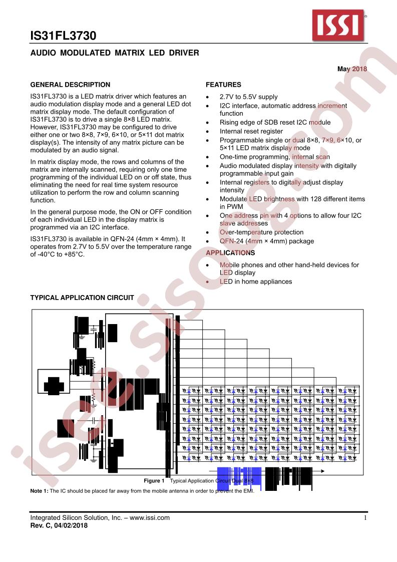 IS31FL3730 Datasheet