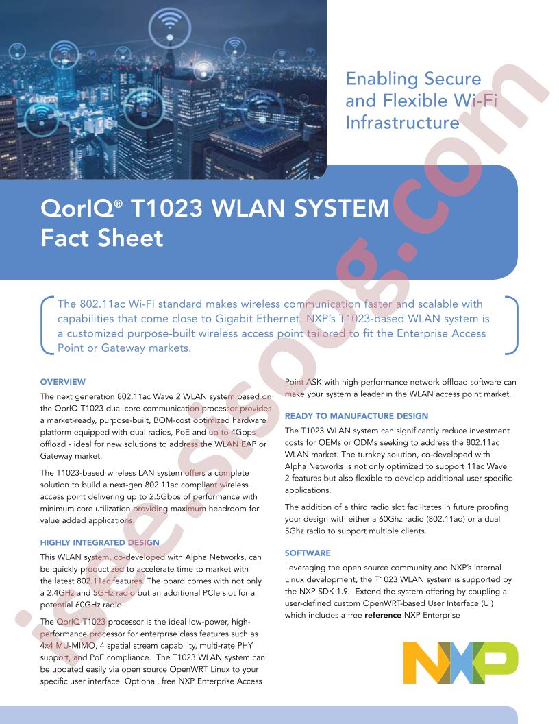 T1023WLAN Fact Sheet