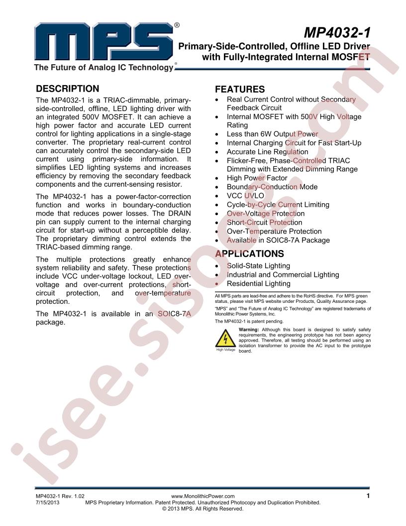 MP4032-1 Datasheet