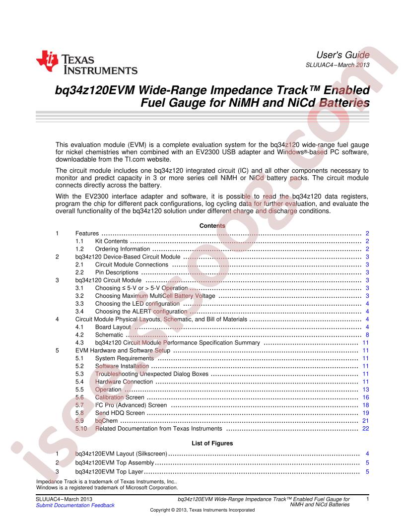 BQ34Z120EVM User Manual