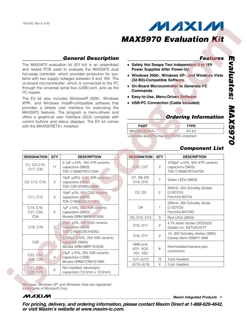 MAX5970 Eval Kit