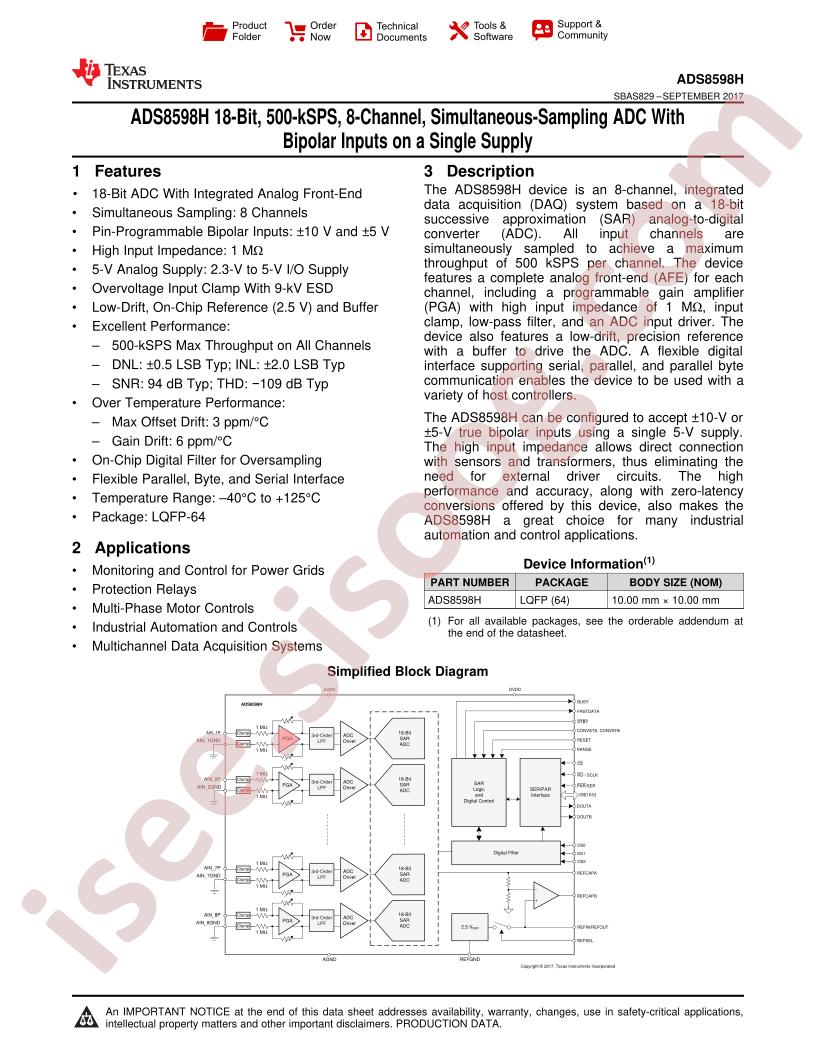ADS8598H Datasheet