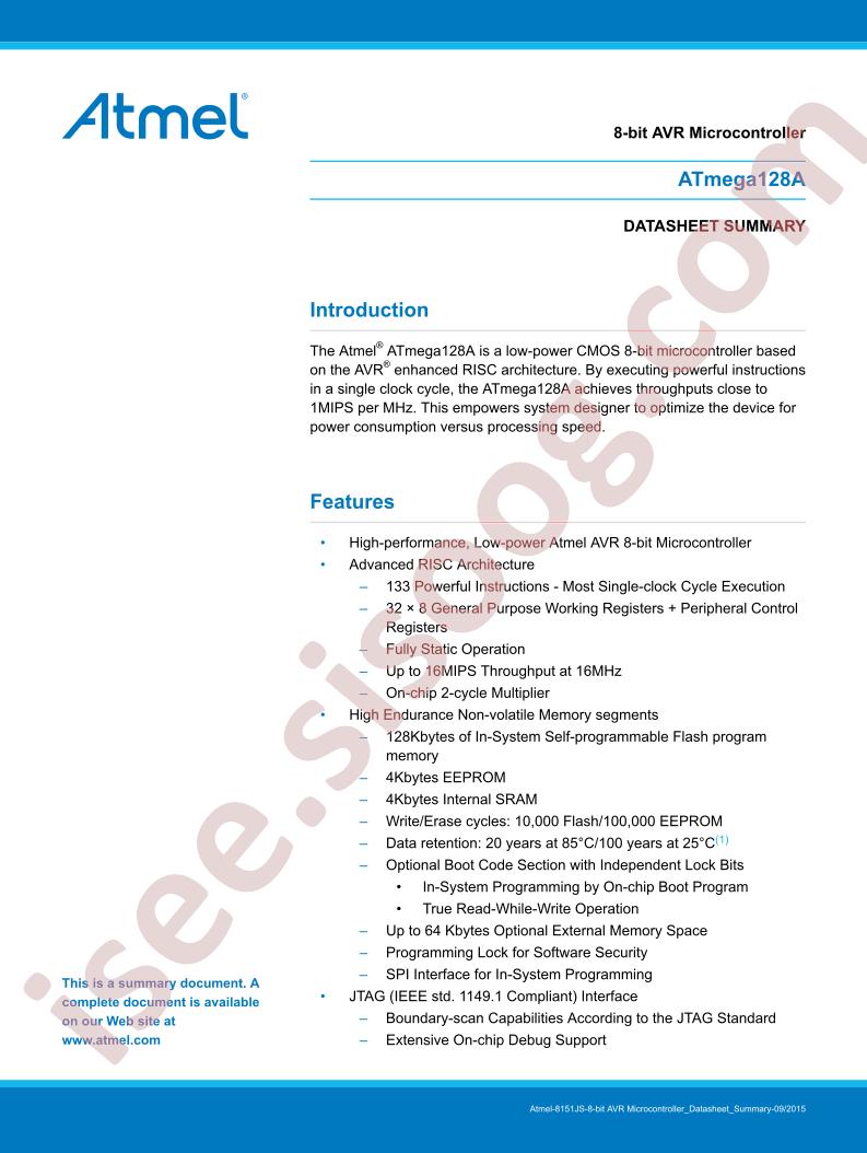 ATMega128A Summary