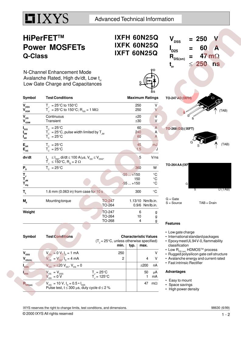 IXF(H,K,T)60N25Q