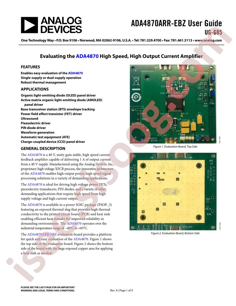 ADA4870ARR-EBZ Guide