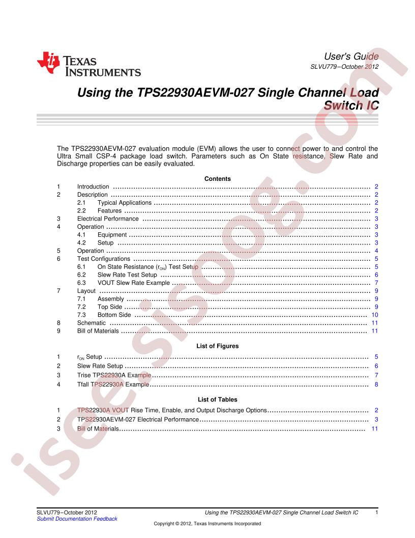 TPS22930AEVM-027 User Guide