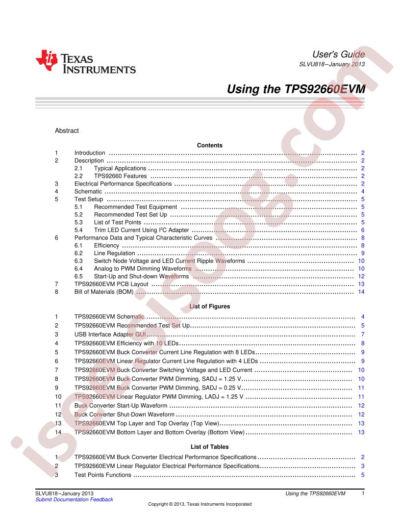 TPS92660EVM User Guide