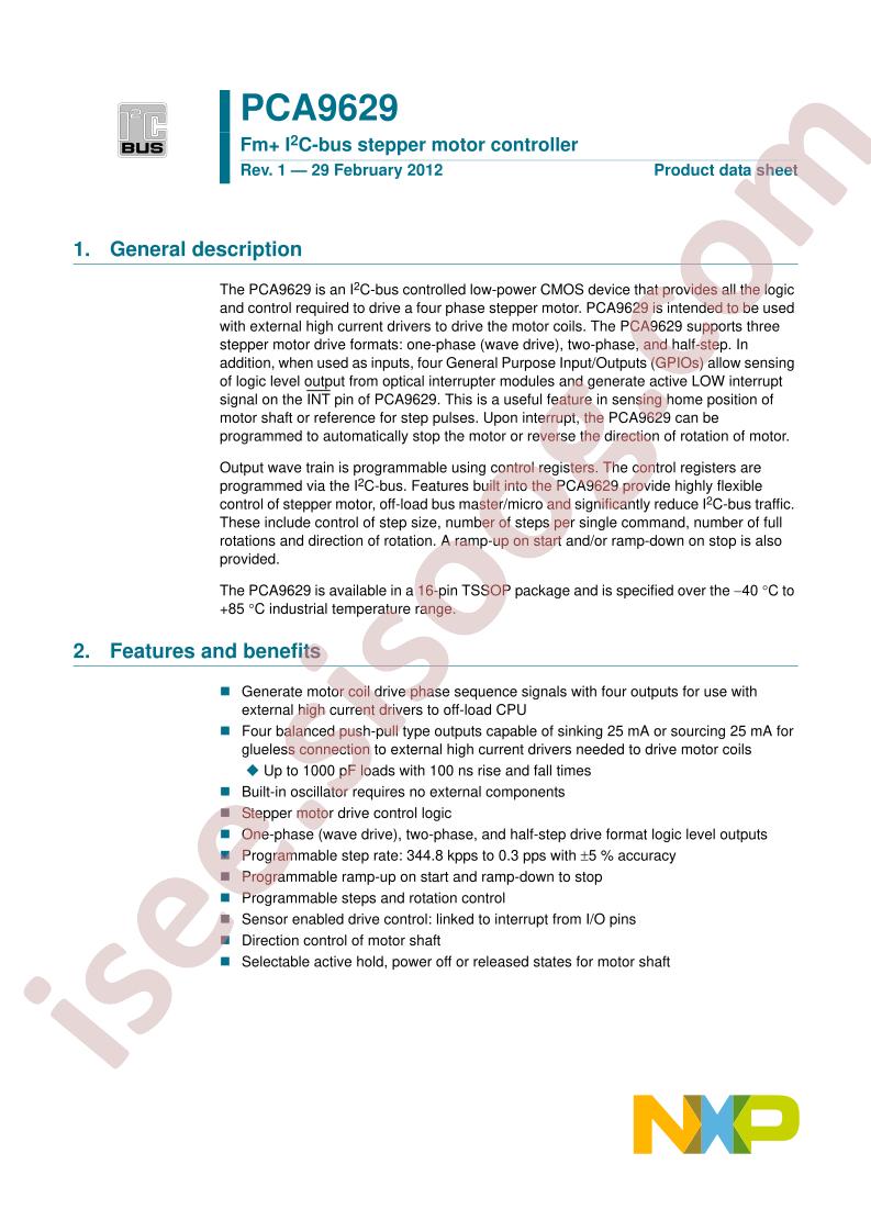 PCA9629 Datasheet
