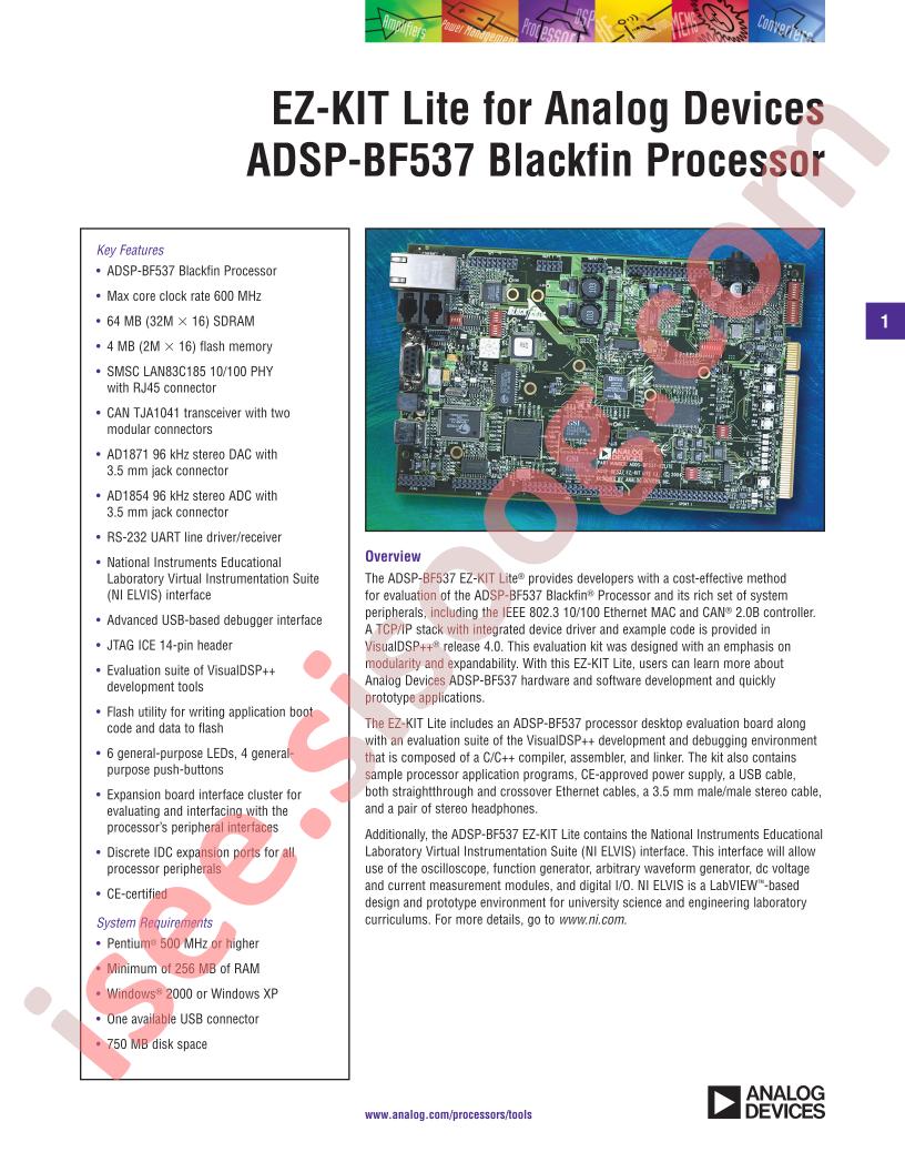 ADSP-BF537 EZLITE