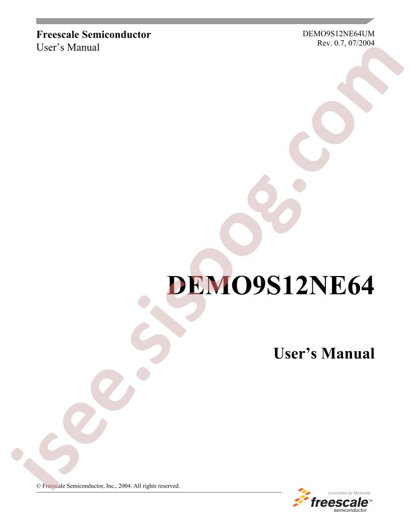 DEMO9S12NE64 Manual