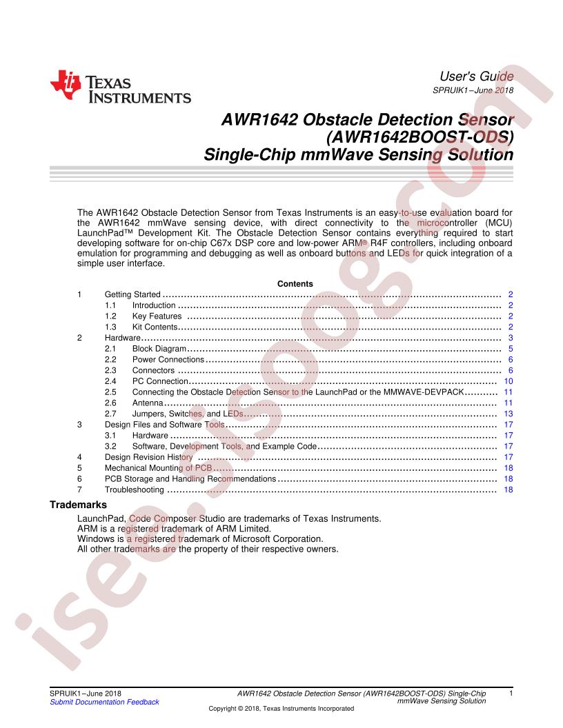 AWR1642BOOST-ODS User Guide