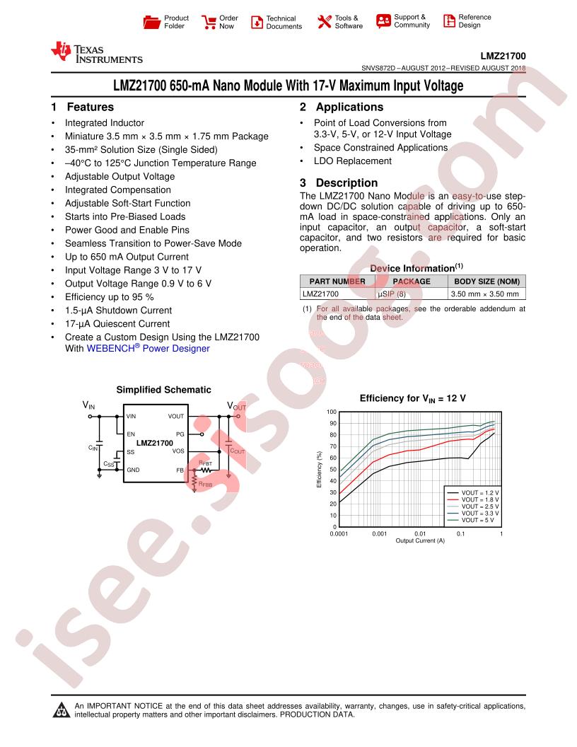 LMZ21700 Datasheet