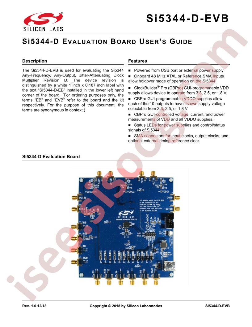 SI5344-D-EVB User Guide