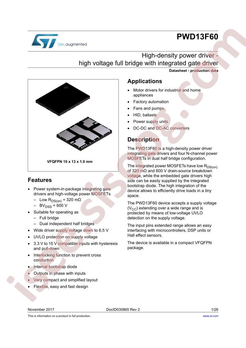 PWD13F60 Datasheet