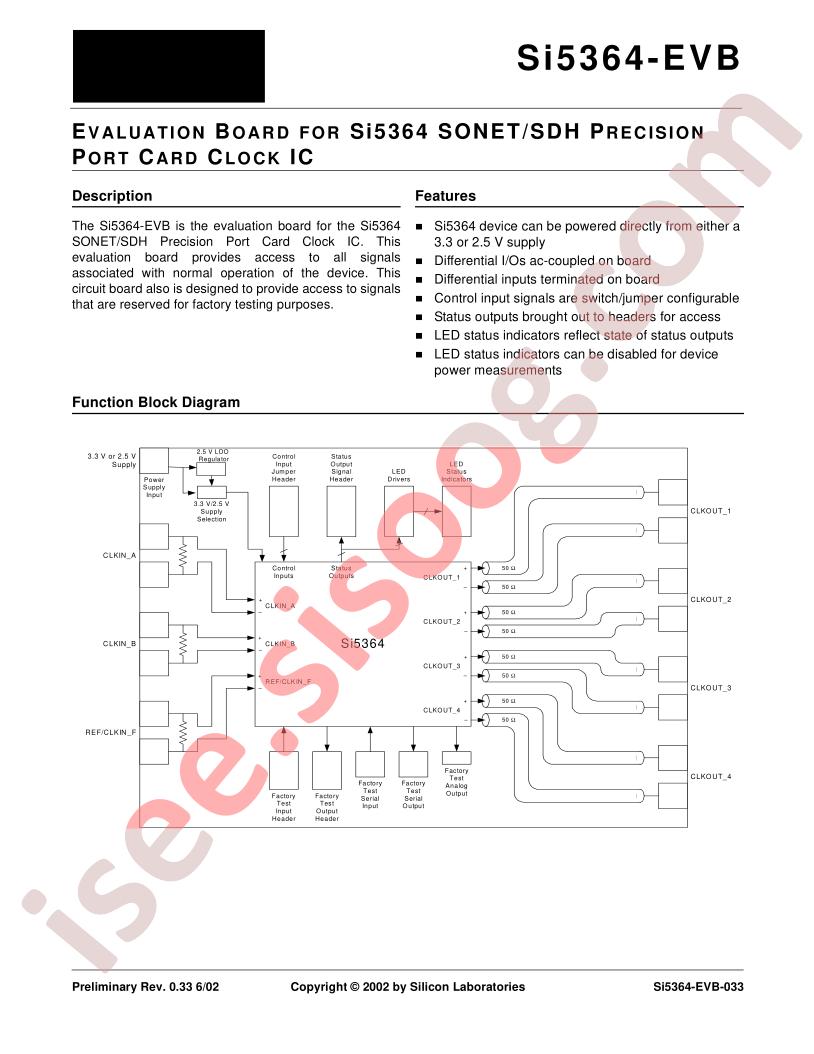 SI5364-EVB