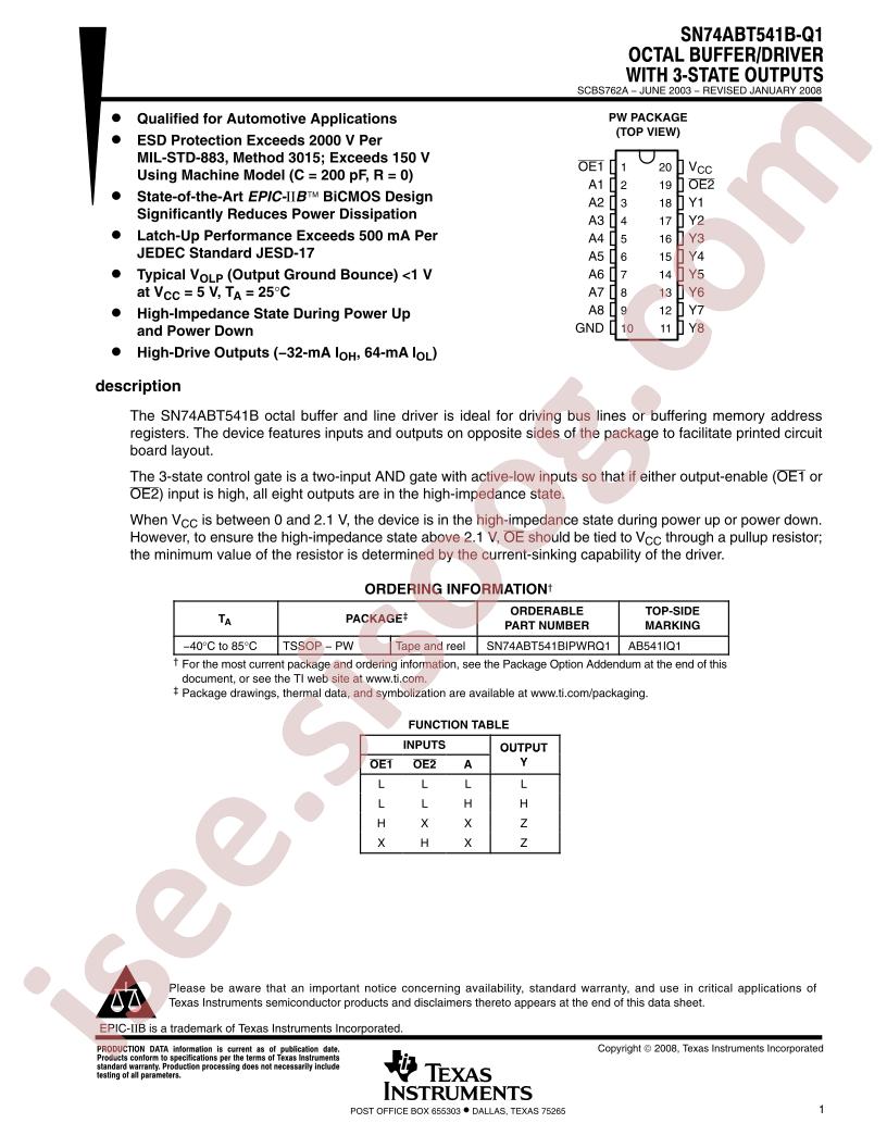 SN74ABT541B-Q1