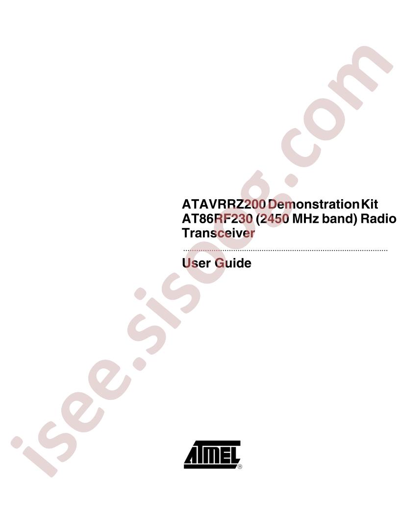 ATAVRRZ200,AT86RF230 Guide