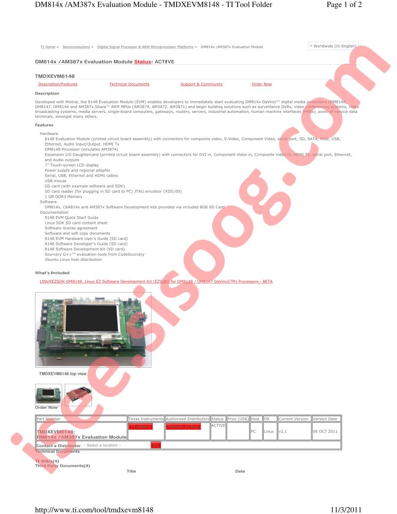 TMDXEVM8148 Overview
