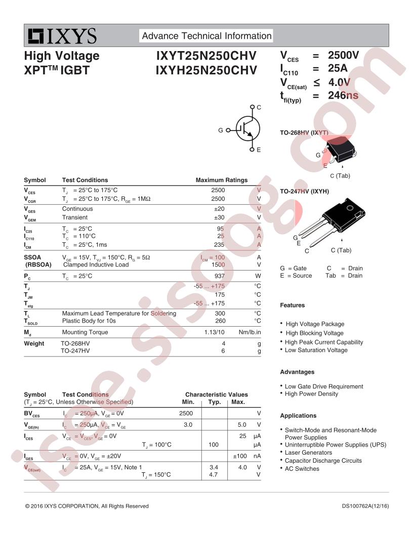 IXYx25N250CHV