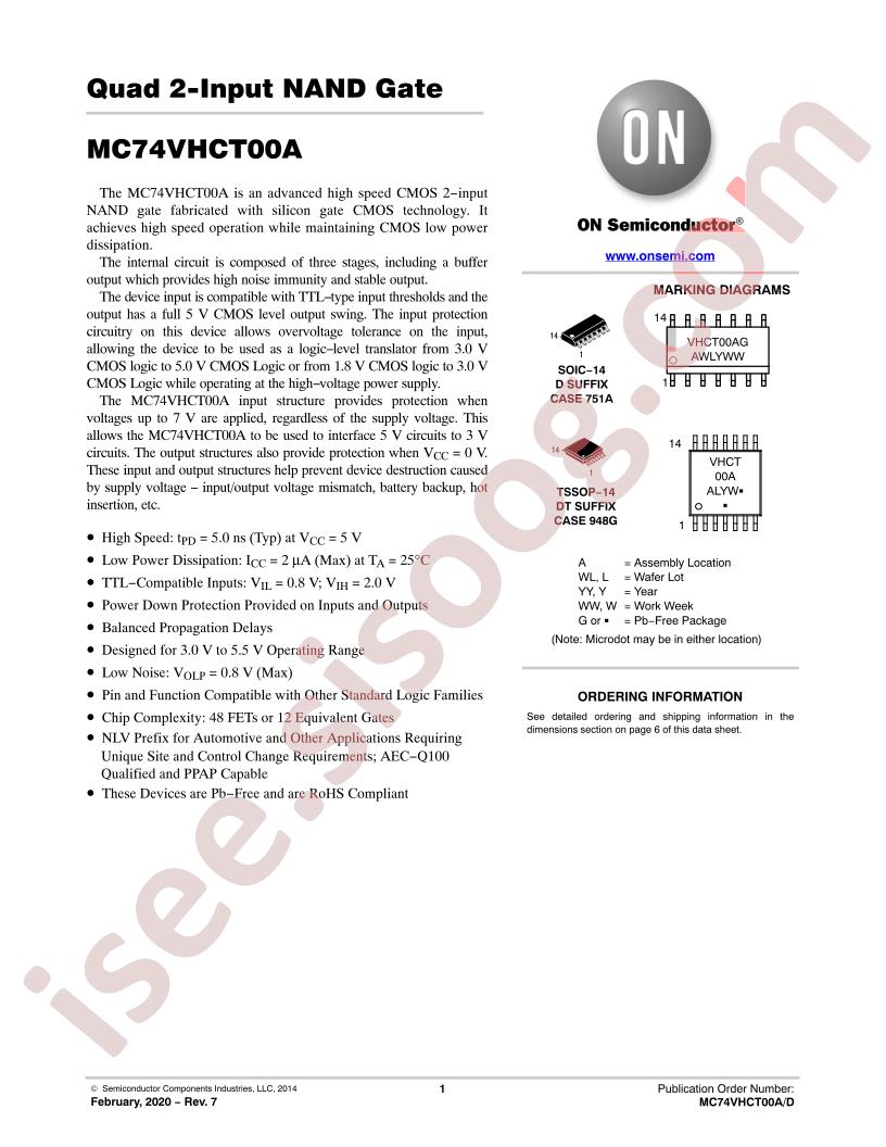 MC74VHCT00A