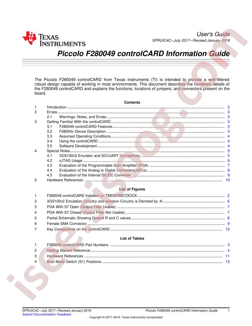 Piccolo F280049 controlCARD User Guide