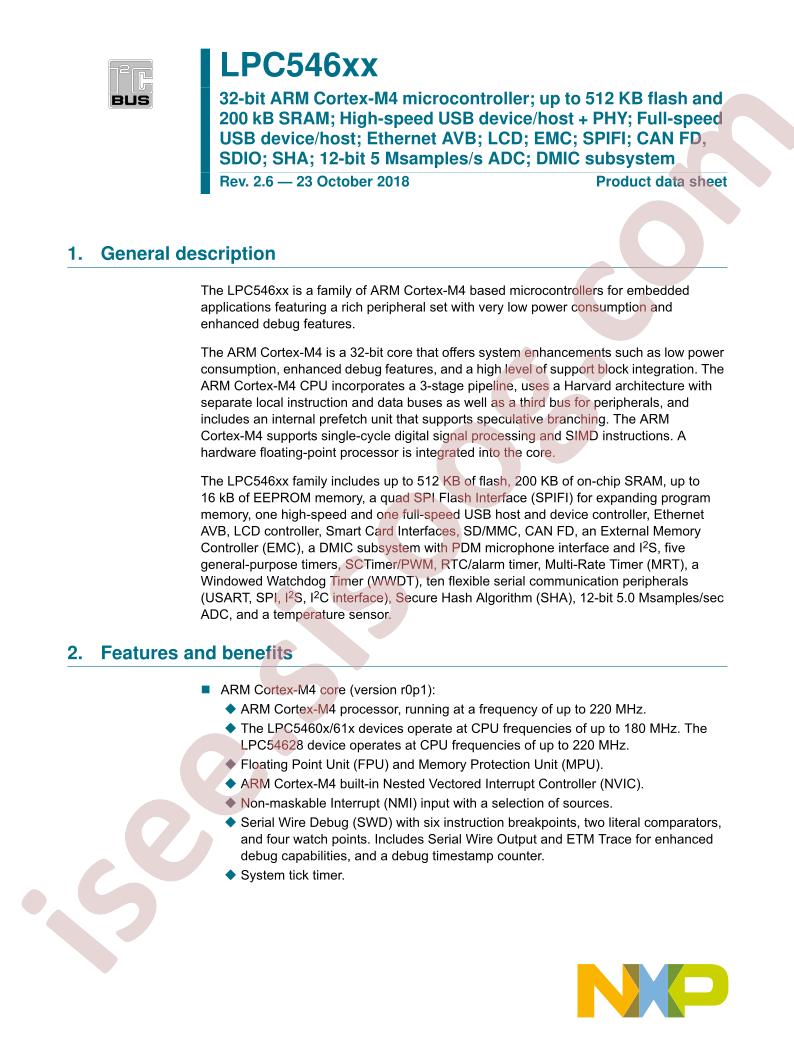 LPC546xx Datasheet