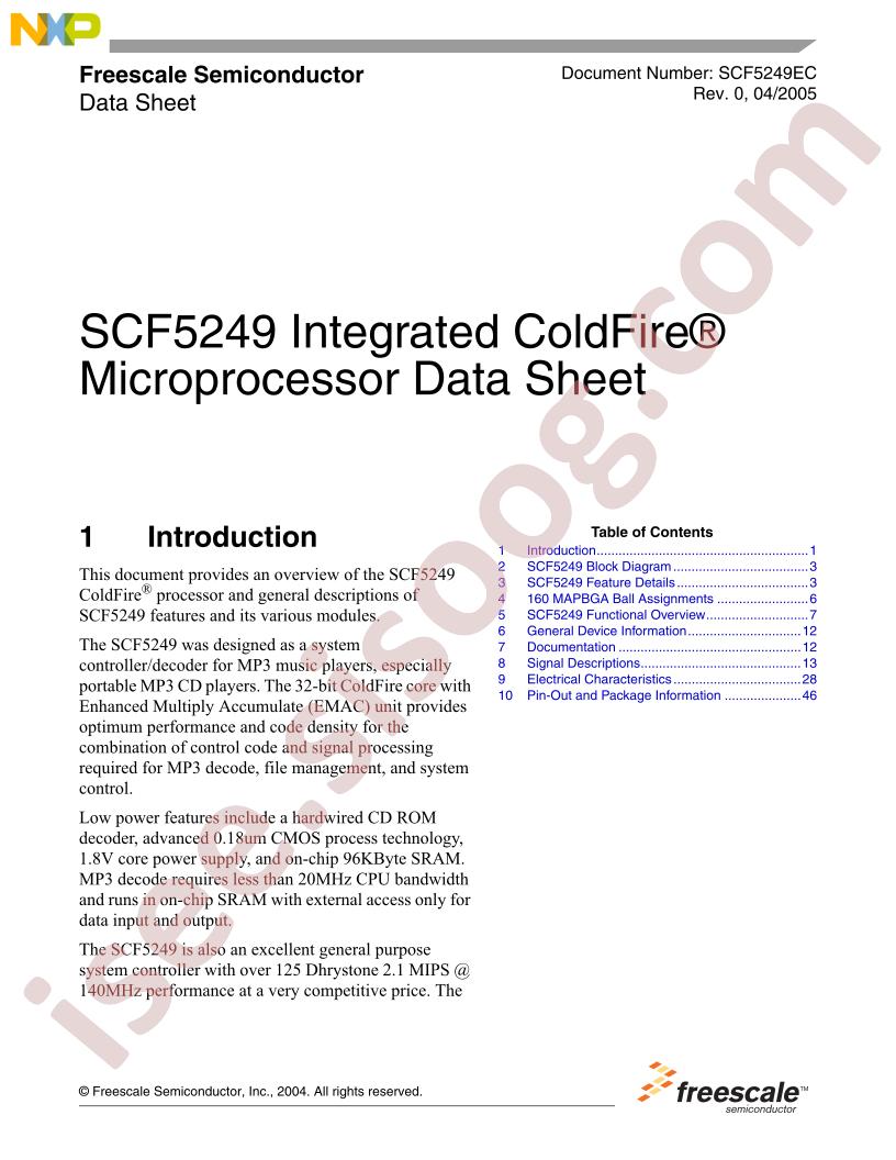 SCF5249 Datasheet