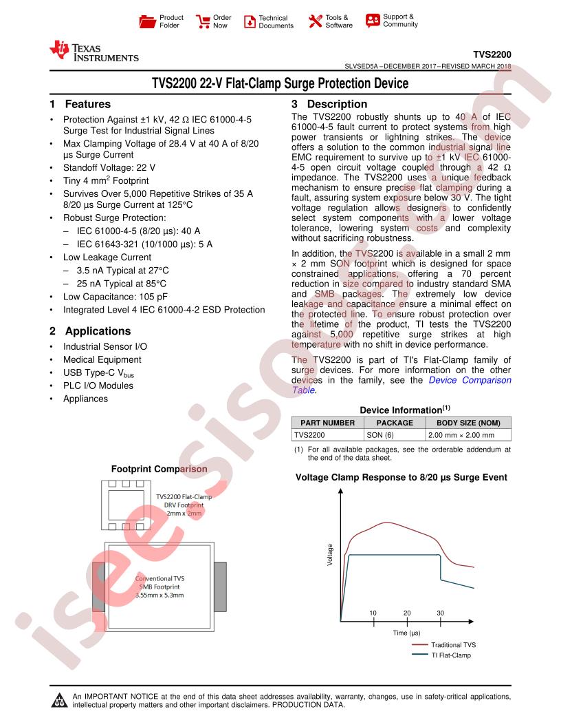 TVS2200 Datasheet