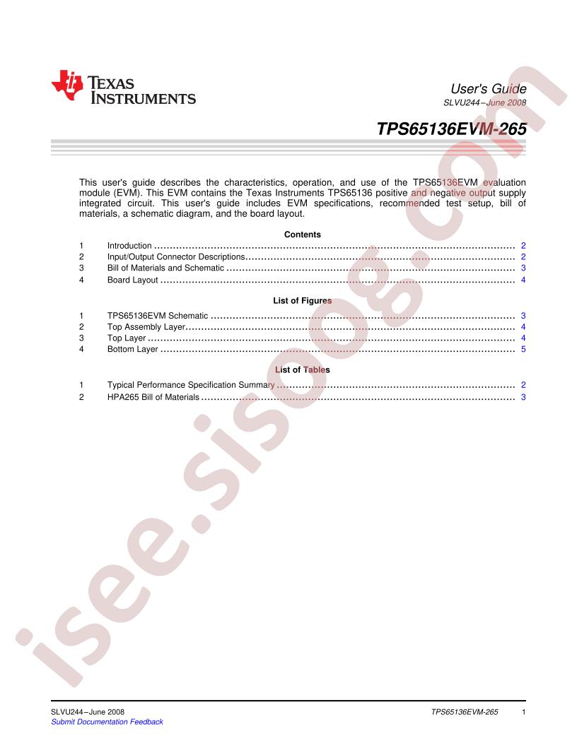 TPS65136EVM-265 User Guide