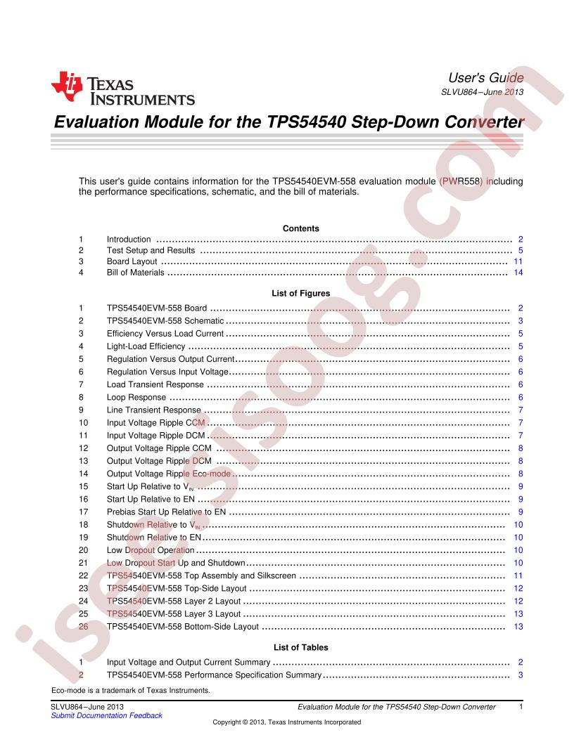 TPS54540EVM-558 User Guide