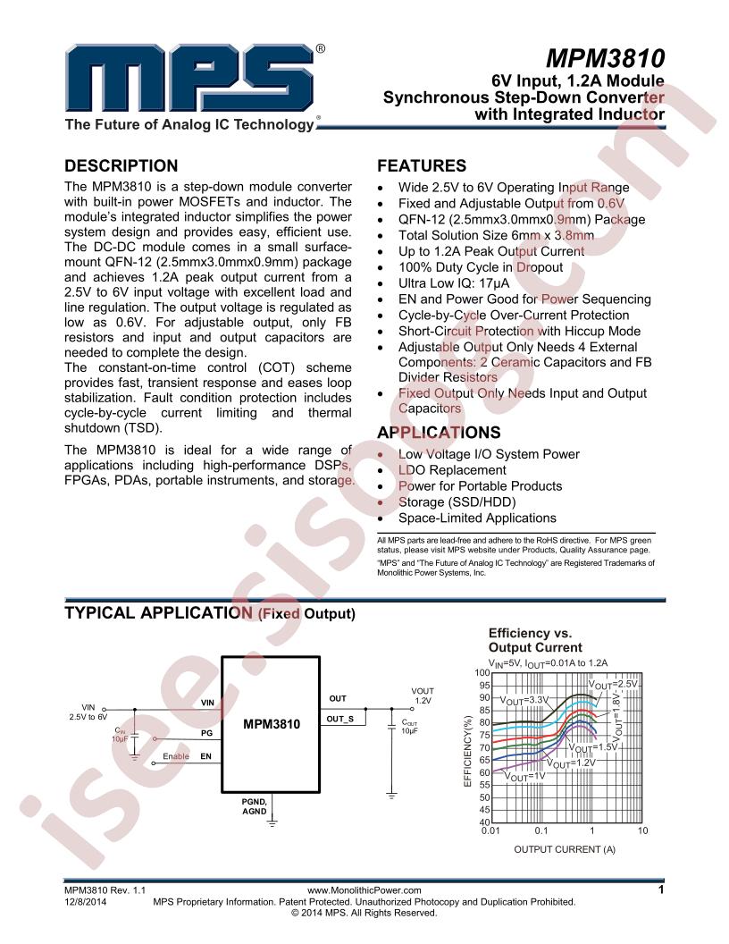 MPM3810 Datasheet