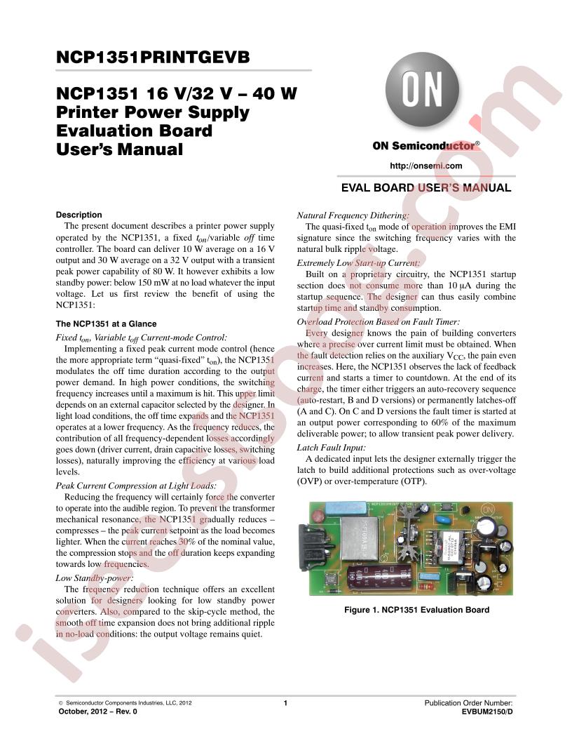 NCP1351 Eval Brd Manual