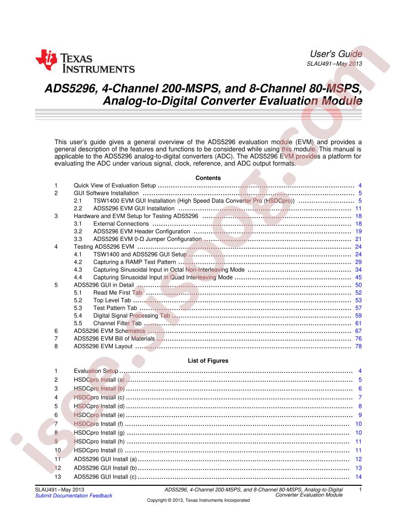 ADS5296EVM User Guide