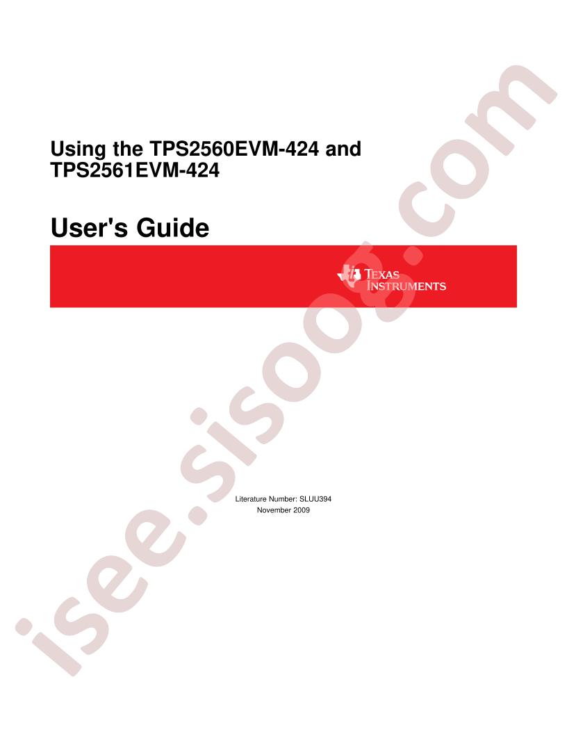 TPS2560/61EVM-424 Guide